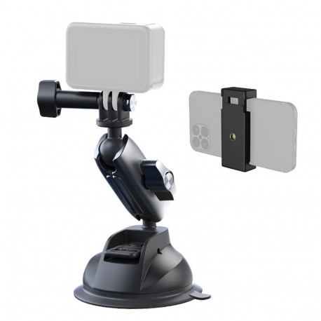 Camera Mount - Telesin TE-SUC-010 Suction Cup Mount for GoPro & Smartphones 9 cm