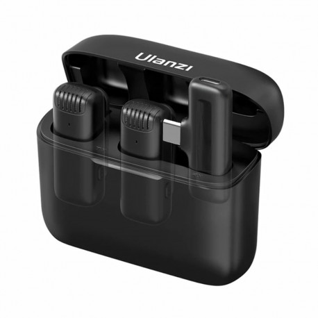 Wireless Microphone Set - ULANZI J12 USB-C 2 Mics 10-20m Range Black