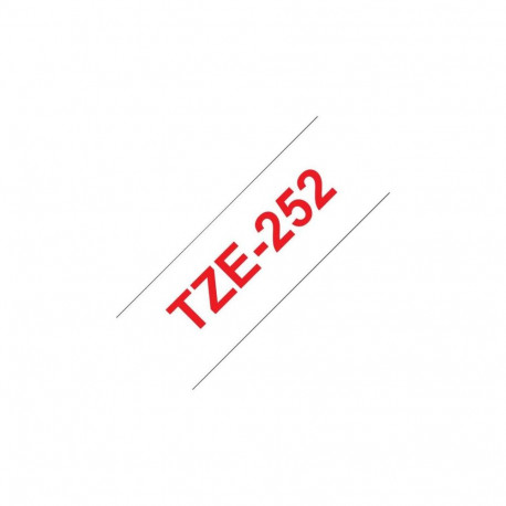 Label Tape - Brother TZe-252 Laminated Red on White