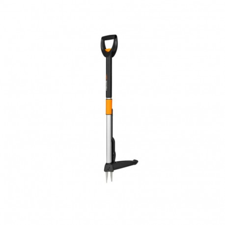 Garden Tool - Fiskars Smartfit Telescopic Weed Puller with Patented Mechanism Black Silver