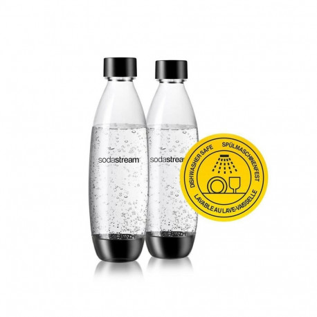 Carbonator Bottle - SodaStream Fuse 1 L PET Bottles 2-Pack Black