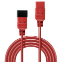 2m C20 to C19 Mains Extension Cable, red IEC C20 Connector to IEC C19 Connector
