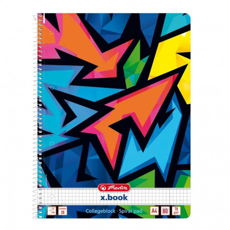 Herlitz spiraalkaustik A4/80 ruuduline Neon Art