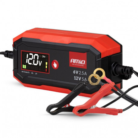 Prostownik cyfrowy agm gel std lfp max 5a 6v 12v pro amio-04527