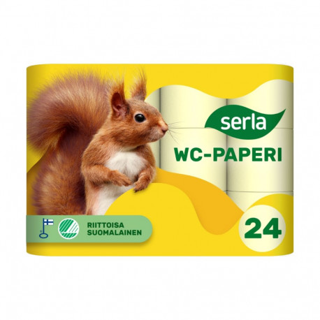 Toilet paper 3-ply SERLA Orava 24 rolls yellow