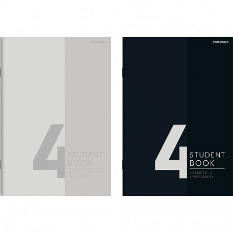 Kaustik A4 80l, 5x5 ruut, Student Book, assortii, TOP-2000