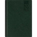 Raamatkalender A5 NÄDAL, tumeroheline, vertikaal, kõvaköide, kunstnahast kaantega 2026a.