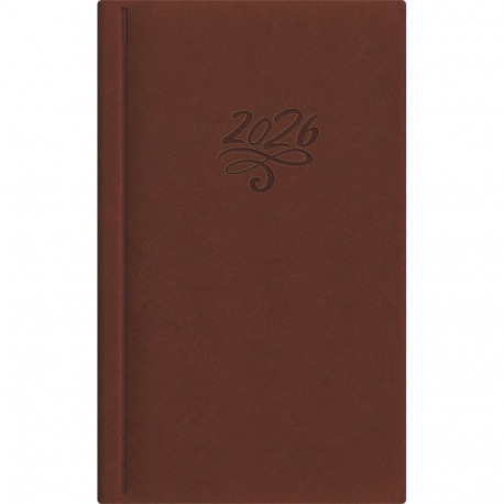 Kalendermärkmik NÄDAL B6  pruun, kõvaköide, kunstnahast kaantega 2026a.