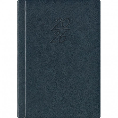 Kalendermärkmik A6 PÄEV, tumesinine, kunstnahast kaantega 2026a.