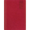 Raamatkalender A5 NÄDAL, tumepunane, vertikaal, kõvaköide, kunstnahast kaantega 2026a.