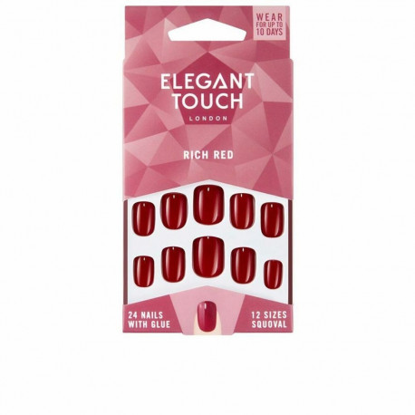 False Nails Elegant Touch Polished Colour Ümar Rich Red (24 uds)