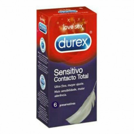 Kondoomid Durex Sensitivo Contacto Total 6 Tükid, osad 1 Tükid, osad
