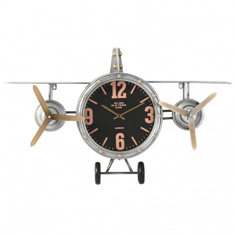 Wall Clock Home ESPRIT Golden Silver Metal Aeroplane Vintage 87 x 17 x 52,5 cm
