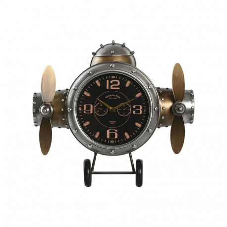 Wall Clock Home ESPRIT Golden Silver Metal Aeroplane Vintage 50 x 10,5 x 49,5 cm