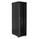RACK CABINET 19" FREE-STANDING 47U/800X1000 (FLAT PACK) WITH GLASS DOOR BLACK LANBERG