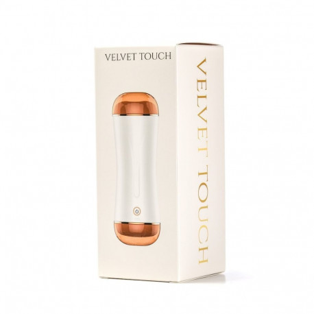 Masturbator Z Wibracją Dwustronny Wagina Anus  Cyberskóra Ładowany Usb Biały