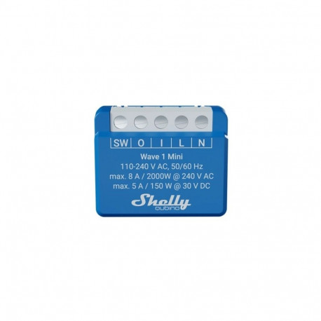 Shelly Qubino Wave 1 Mini LR nutikas lüliti Z-Wave sinine