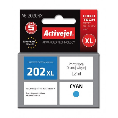 Activejet AE-202CNX ink (replacement for Epson 202XL H24010; Supreme; 12 ml; cyan)
