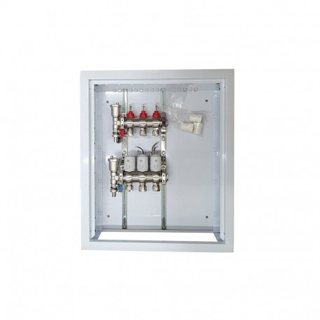 Heating Manifold - 3 Loops NC AC230V Thermal Actuators with Flow Meters