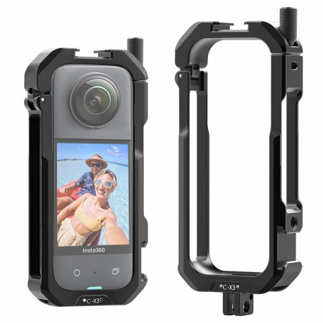 Camera Mount Cage - Ulanzi C-X3 Aluminum Mounting Cage for Insta360 X3