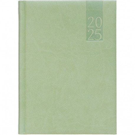 Raamatkalender A5 PÄEV, heleroheline, kõvaköide, kunstnahast kaantega 2026a.