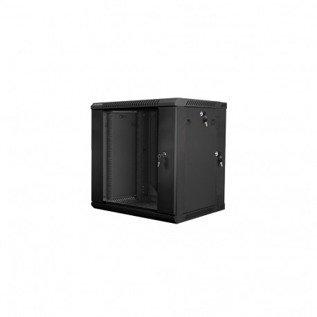 RACK CABINET 19" DOUBLE-SECTION WALL-MOUNT 12U/600X600 (FLAT PACK) BLACK LANBERG