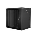 RACK CABINET 19" DOUBLE-SECTION WALL-MOUNT 12U/600X600 (FLAT PACK) BLACK LANBERG