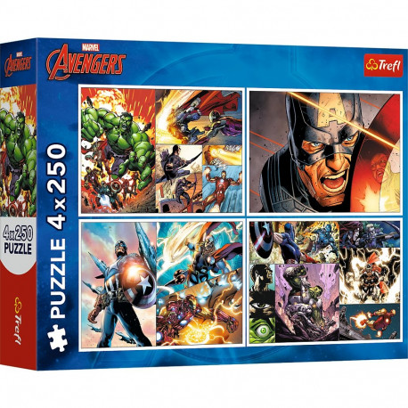 TREFL AVENGERS puzzle set, 4x250 pcs