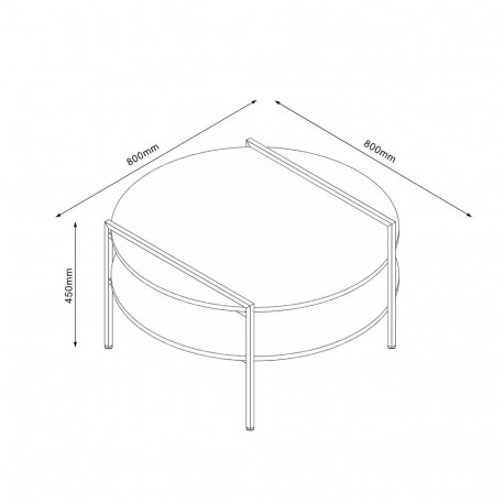 Diivanilaud HEDVIG 80x80xH45cm, saar/must