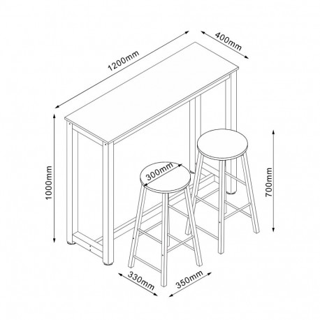 Baarikomplekt SANCIA tamm/pruun