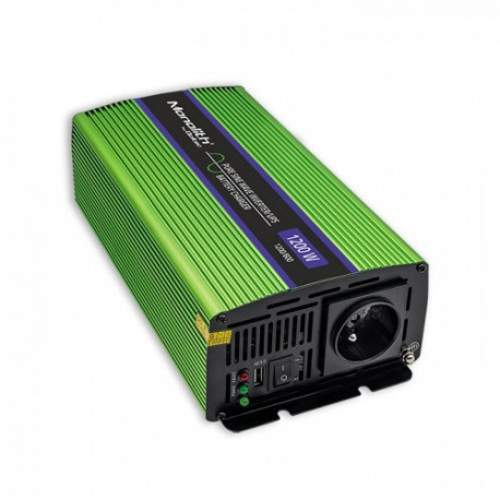 Qoltec Monolith toiteadapter/inverter auto 1200 W roheline