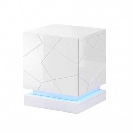 QIU öökapp 2 tk 46x41,5x53 cm valge läikiv/valge läikiv