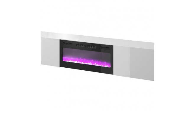 RTV kapp SLIDE 200K elektrilise kaminaga 200x40x37 cm täis läikiv valge