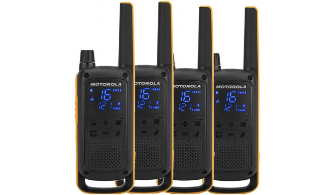 Motorola Talkabout T82 Extreme Quad Pack kahepoolne raadio 16 kanalit must, oranž