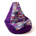 Sako bag pouffe Pear print purple-WOW L 105 x 80 cm