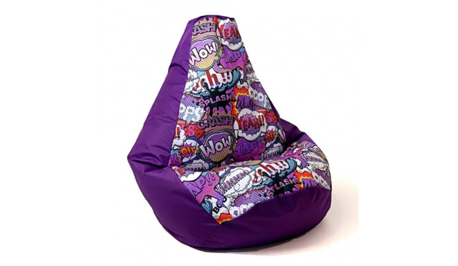 Sako bag pouffe Pear print purple-WOW L 105 x 80 cm