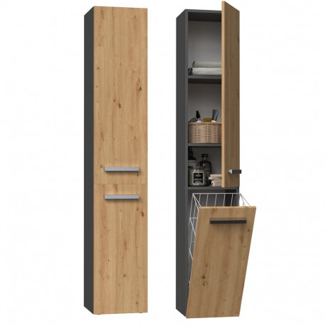 Topeshop NEL IV ANT/ART vannitoa hoiukapp, grafiit, tamm