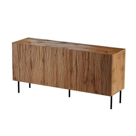 JUNGLE chest of drawers 152x40.5x74.5 oak wotan + black legs