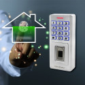 Qoltec 52447 Code lock OBERON with fingerprint reader | RFID | Code | Card | key fob | Doorbell | IP