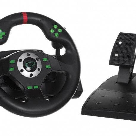 Esperanza EGW101 mängupult rool Playstation, Playstation 3 digitaalne USB must, roheline