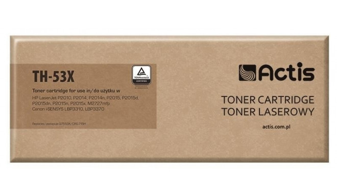 Actis TH-53X tooner (asendus HP 53X Q7553X, Canon CRG-715H; standard; 7000 lehekülge; must)