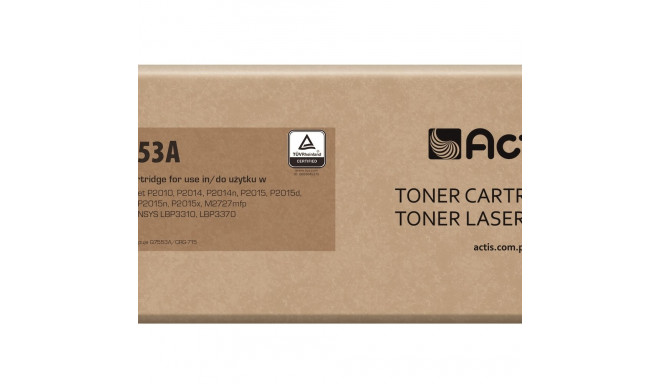 Actis TH-53A tooner (asendus HP 53A Q7553A, Canon CRG-715; standard; 3000 lehte; must)
