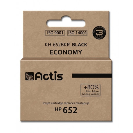 Actis KH-652BKR Ink (replacement HP 652 F6V25AE; Standard; 15 ml; 650 pages, black)