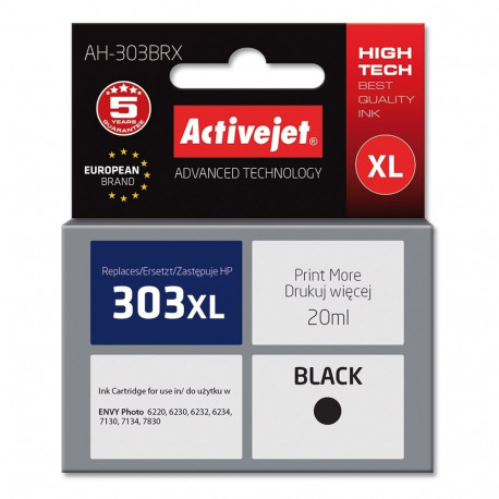 Activejet AH-303BRX Ink Cartridge (replacement for HP 303XL T6N04AE; Premium; 20ml; black)