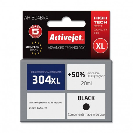 Activejet AH-304BRX tindikassett (asendus HP 304XL N9K08AE; premium; 20 ml; must)