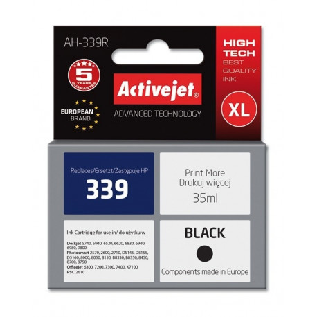Activejet AH-339R Ink (replacement for HP 339 C8767EE; Premium; 35 ml; black)