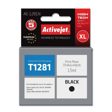 Activejet AE-1281N tint (asendus Epson T1281; Supreme; 15 ml; must)