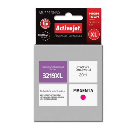 Activejet AB-3219MNX tindikassett (asendus Brother LC3219M XL; Supreme; 20 ml; magenta)