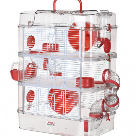 ZOLUX Rody3 Trio - rodent cage - red