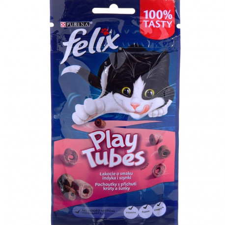 FELIX Play Tubes Turkey, Ham  - dry cat food - 50 g
